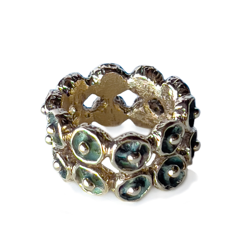 Mosaic Double Band Ring - Gold   