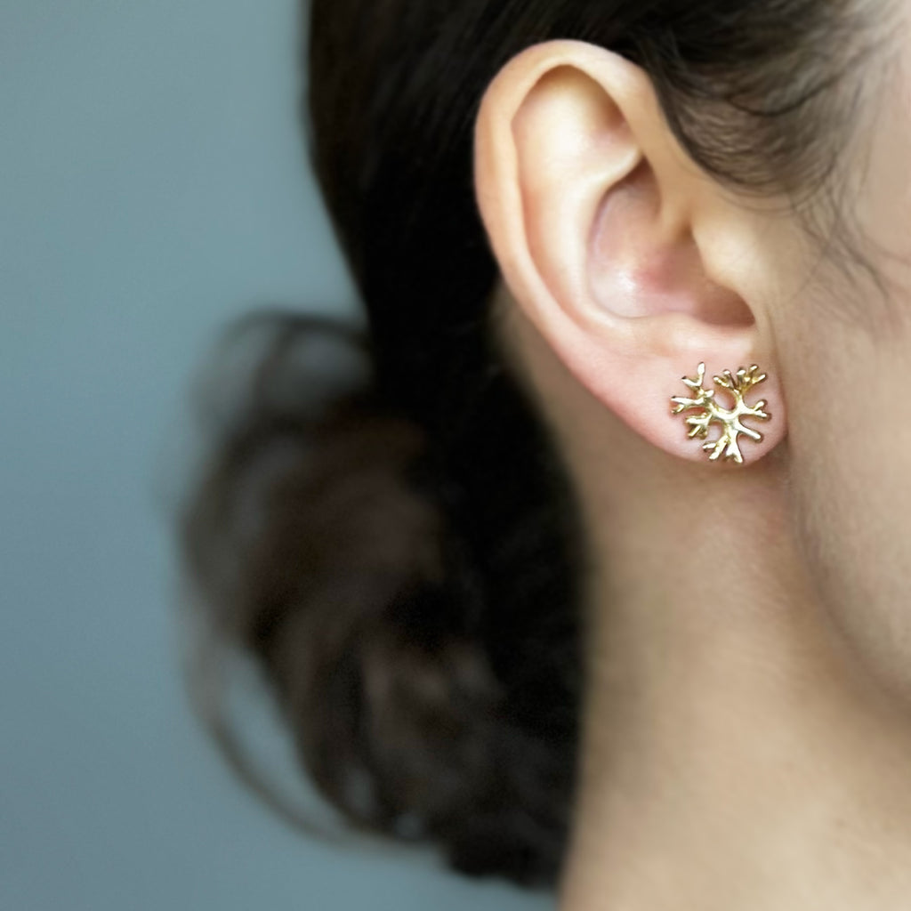 Fan Earrings - Yellow Bronze | Kirsten Muenster Jewelry