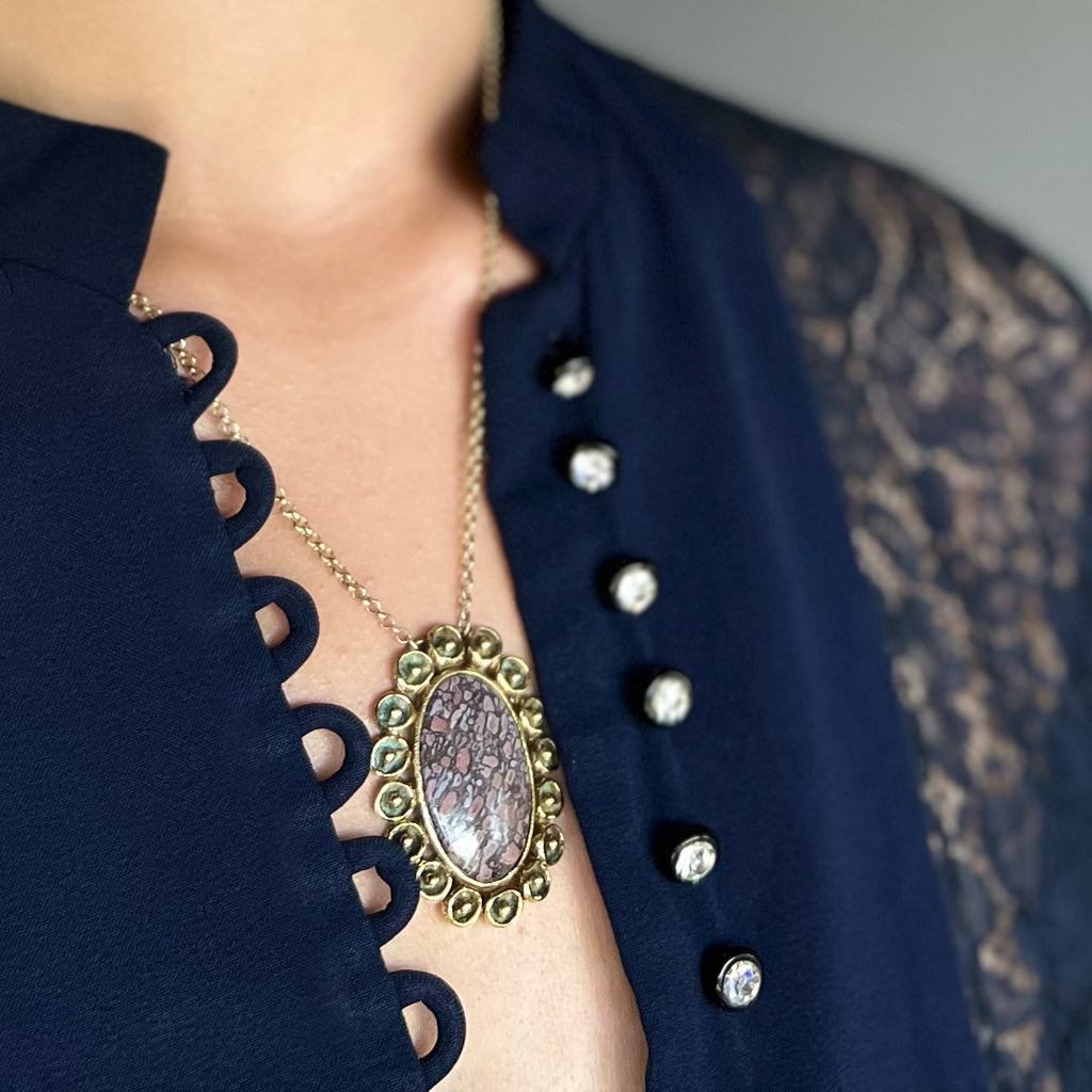 Dinosaur Bone Halo Necklace | Kirsten Muenster Jewelry