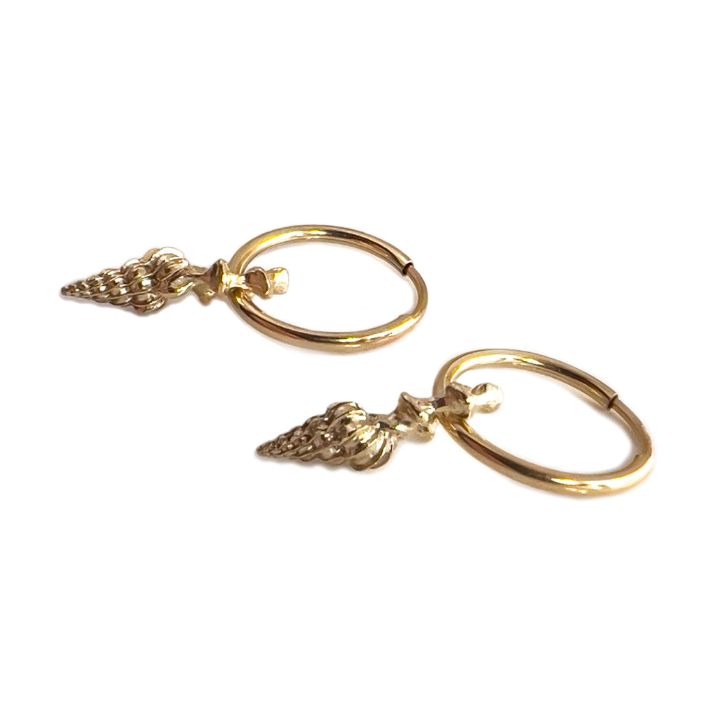 Spiral Charm Earrings - Gold   