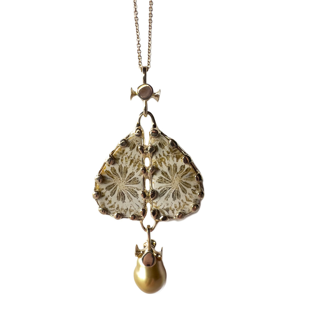 Eyelet Moth Pendant - Gold | Kirsten Muenster Jewelry