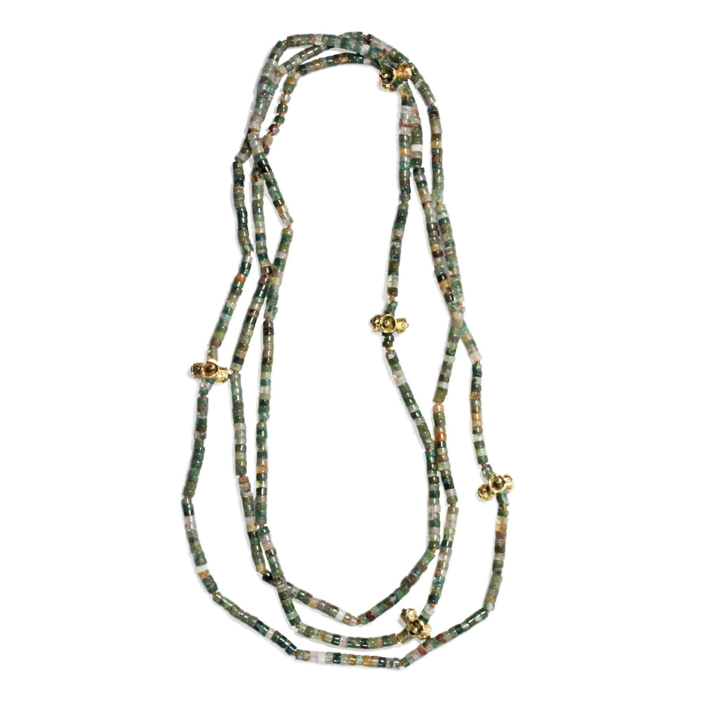 Moss Agate & Bell Pod Necklace | Kirsten Muenster Jewelry