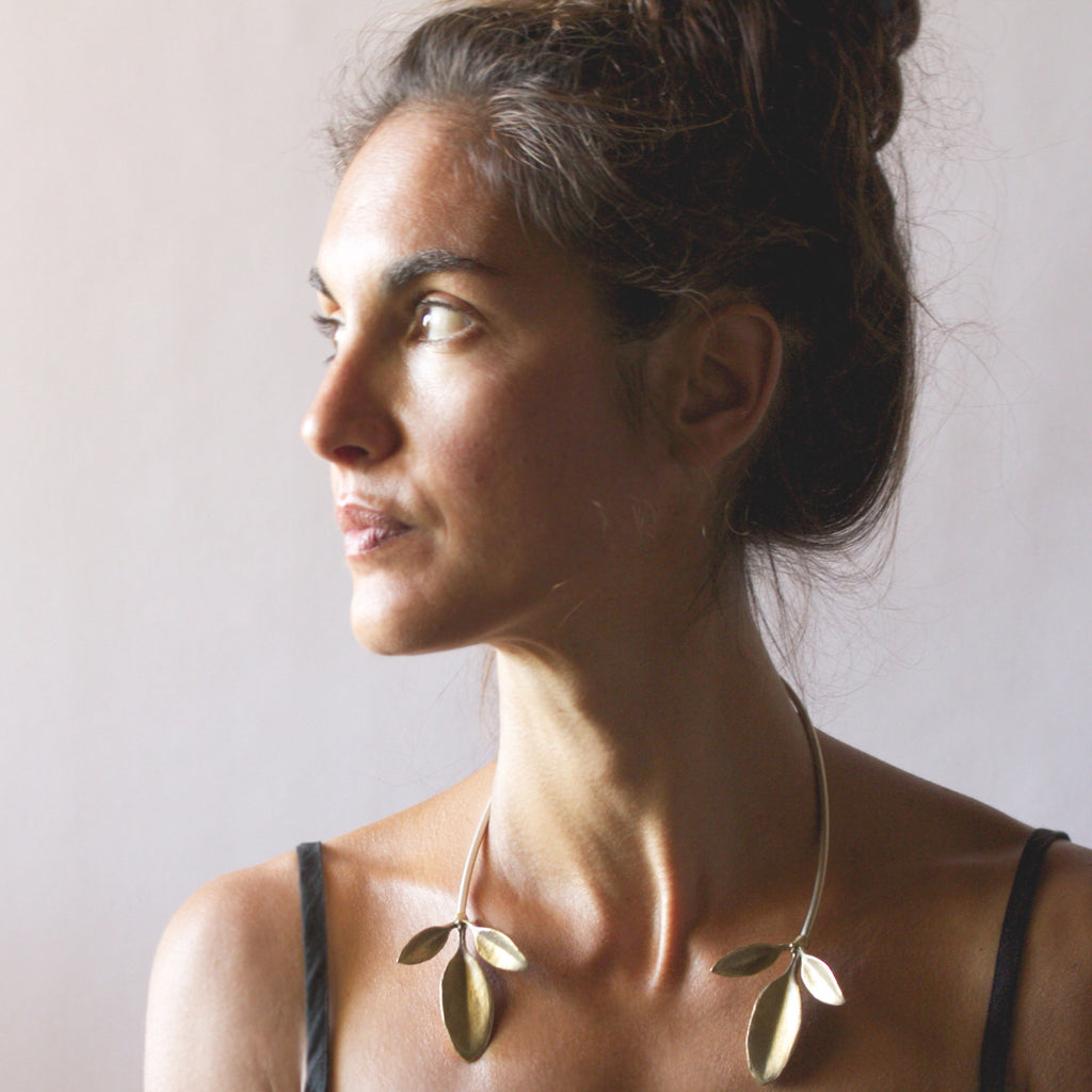 Leaves Neck Cuff - Brass | Kirsten Muenster Jewelry