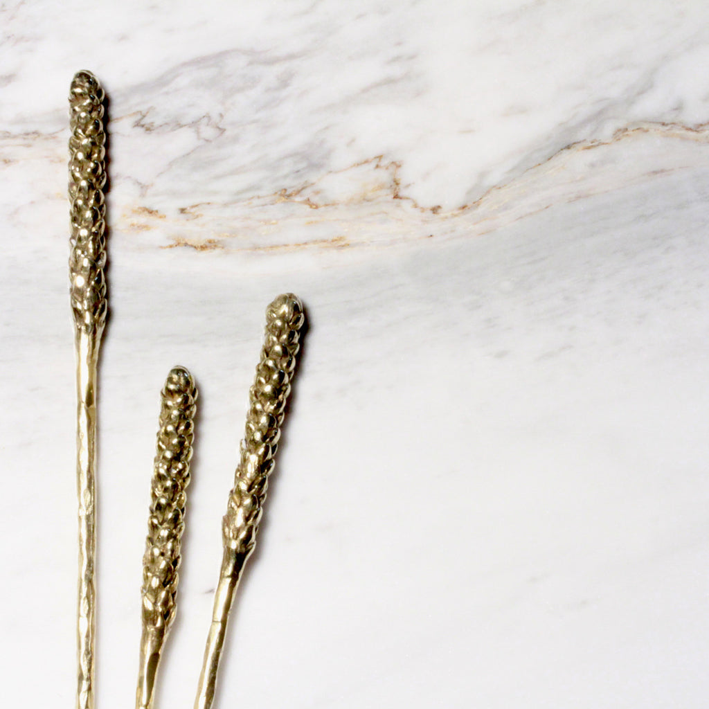 Araucaria Hair Stick - Yellow Bronze | Kirsten Muenster Jewelry