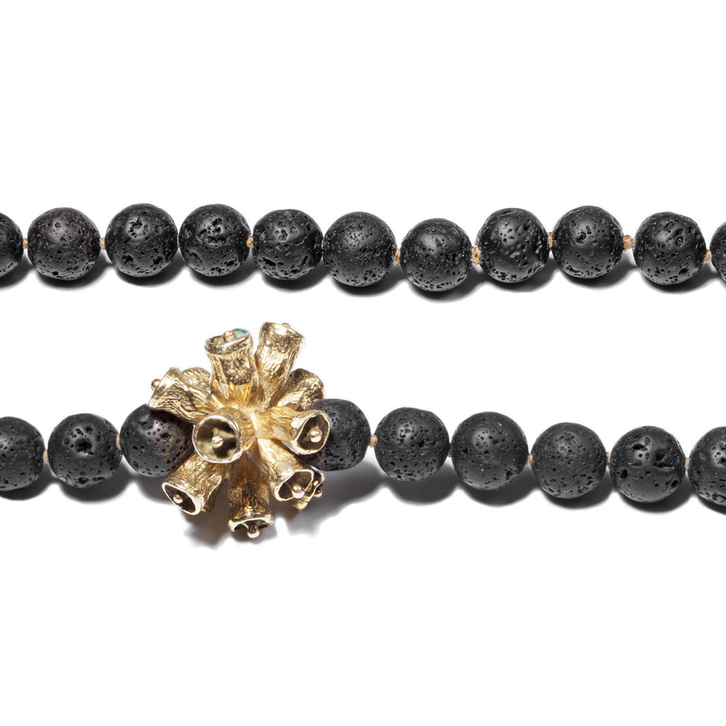 Black Lava & Bell Pod Necklace | Kirsten Muenster Jewelry