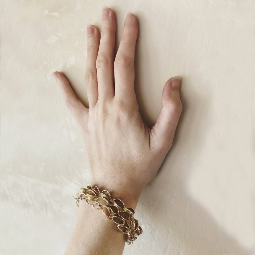 Small Banksia Cuff Bracelet - Yellow Bronze | Kirsten Muenster Jewelry