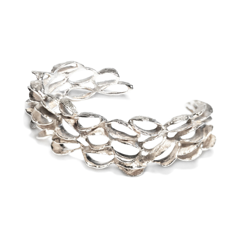 Small Banksia Cuff Bracelet - Silver | Kirsten Muenster Jewelry