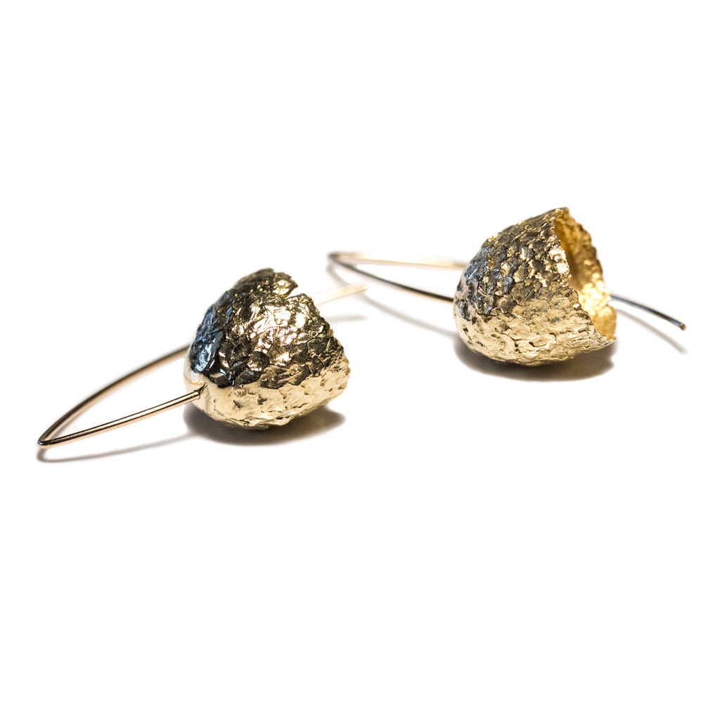 Cupule Earrings - Yellow Bronze | Kirsten Muenster Jewelry
