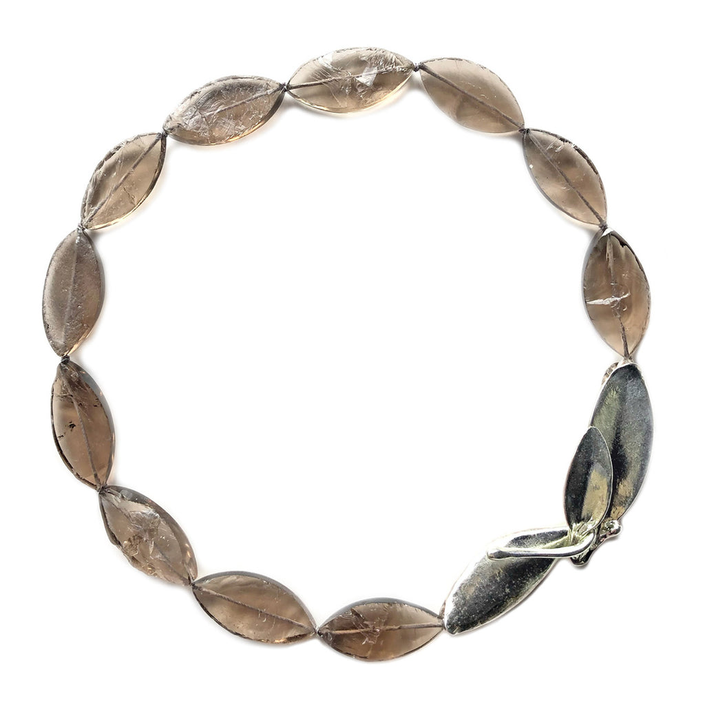 Smokey Quartz Collar with Leaves Clasp | Kirsten Muenster Jewelry
