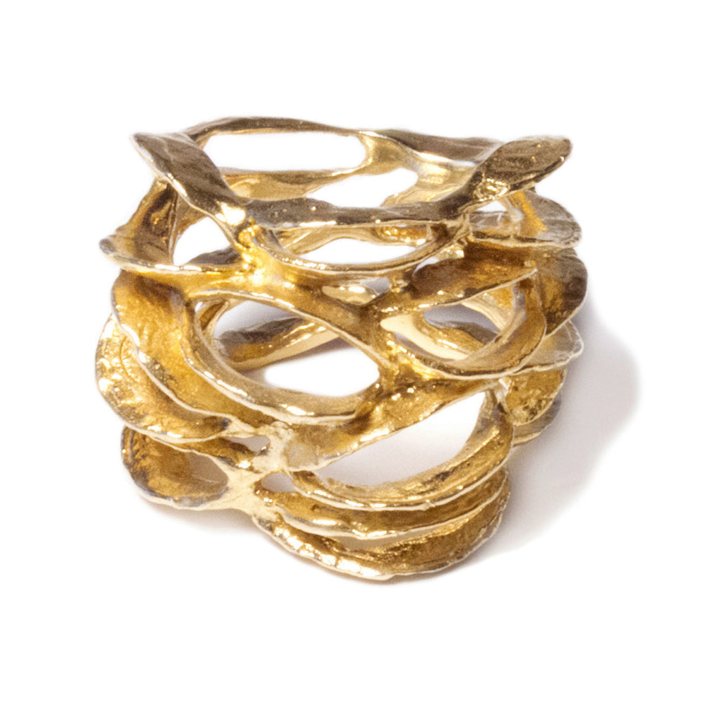 Banksia Lace Ring - Yellow Bronze | Kirsten Muenster Jewelry