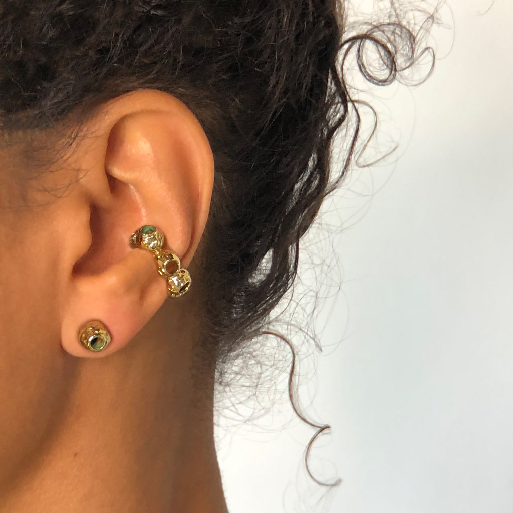 Callistemon Pod Earrings - Yellow Bronze | Kirsten Muenster Jewelry