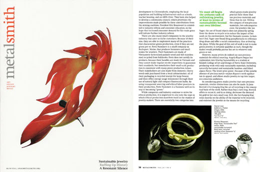 Metalsmith Magazine: Seeing Green: Towards Sustainable Jewelry Practices