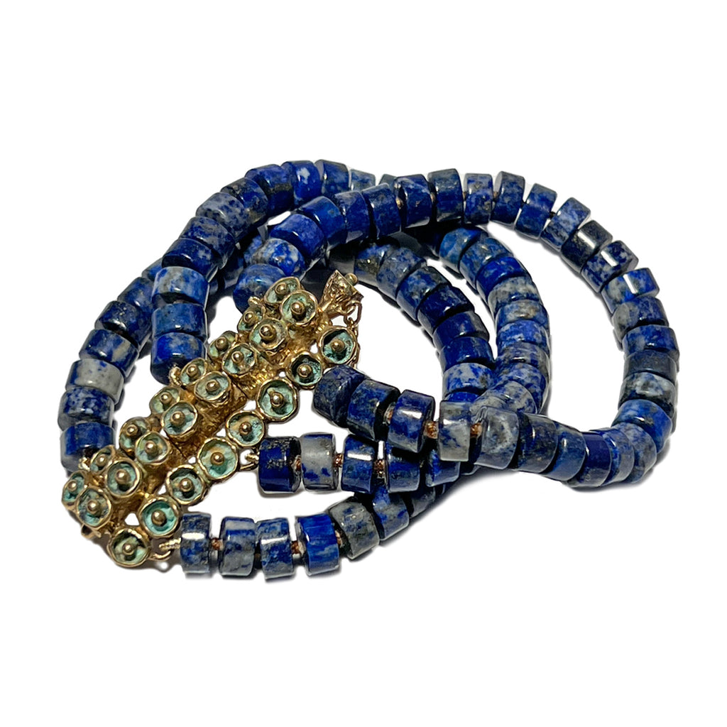 Lapis & Mosaic Hinge Clasp Bracelet | Kirsten Muenster Jewelry
