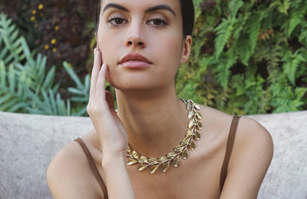 Yellow Bronze Dyad Link Necklace | Kirsten Muenster Jewelry