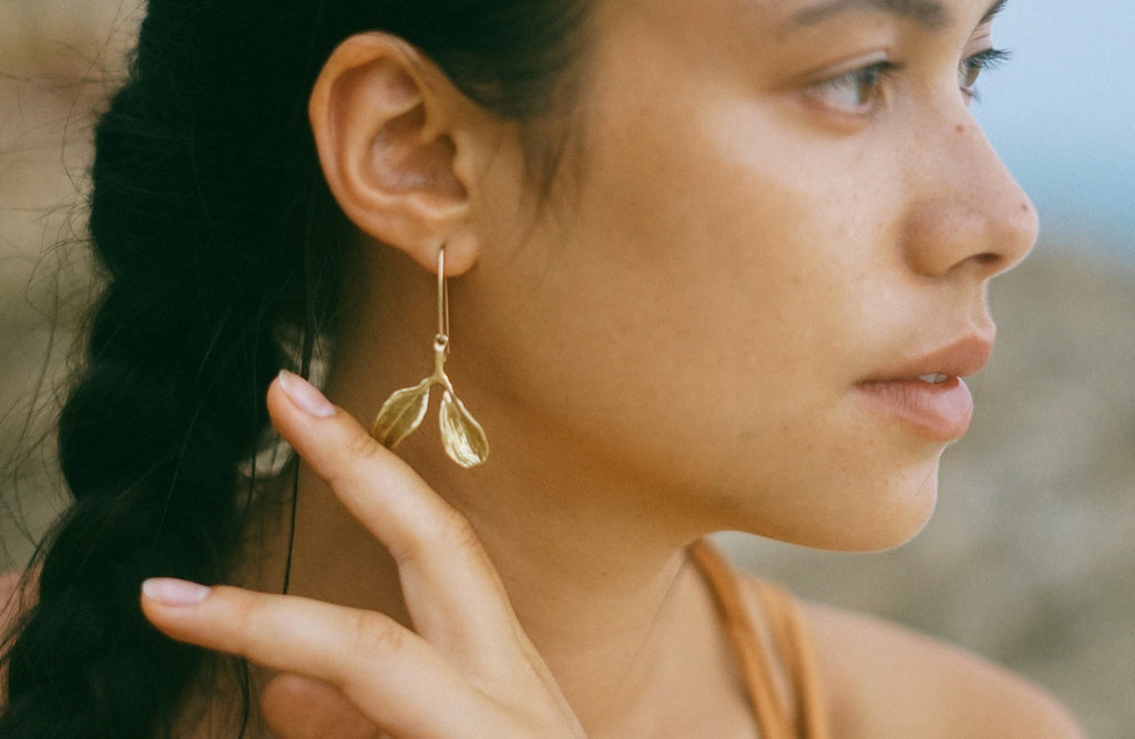 Yellow Bronze Dyad Earrings | Kirsten Muenster Jewelry