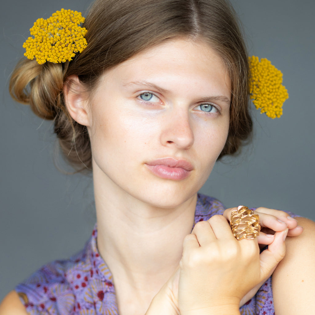 Banksia Root Ring - Yellow Bronze | Kirsten Muenster Jewelry