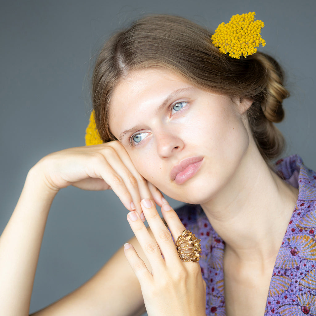 Banksia Root Ring - Yellow Bronze | Kirsten Muenster Jewelry
