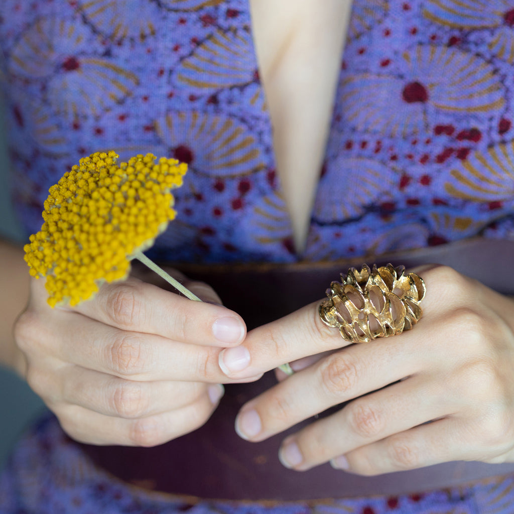 Banksia Root Ring - Yellow Bronze | Kirsten Muenster Jewelry