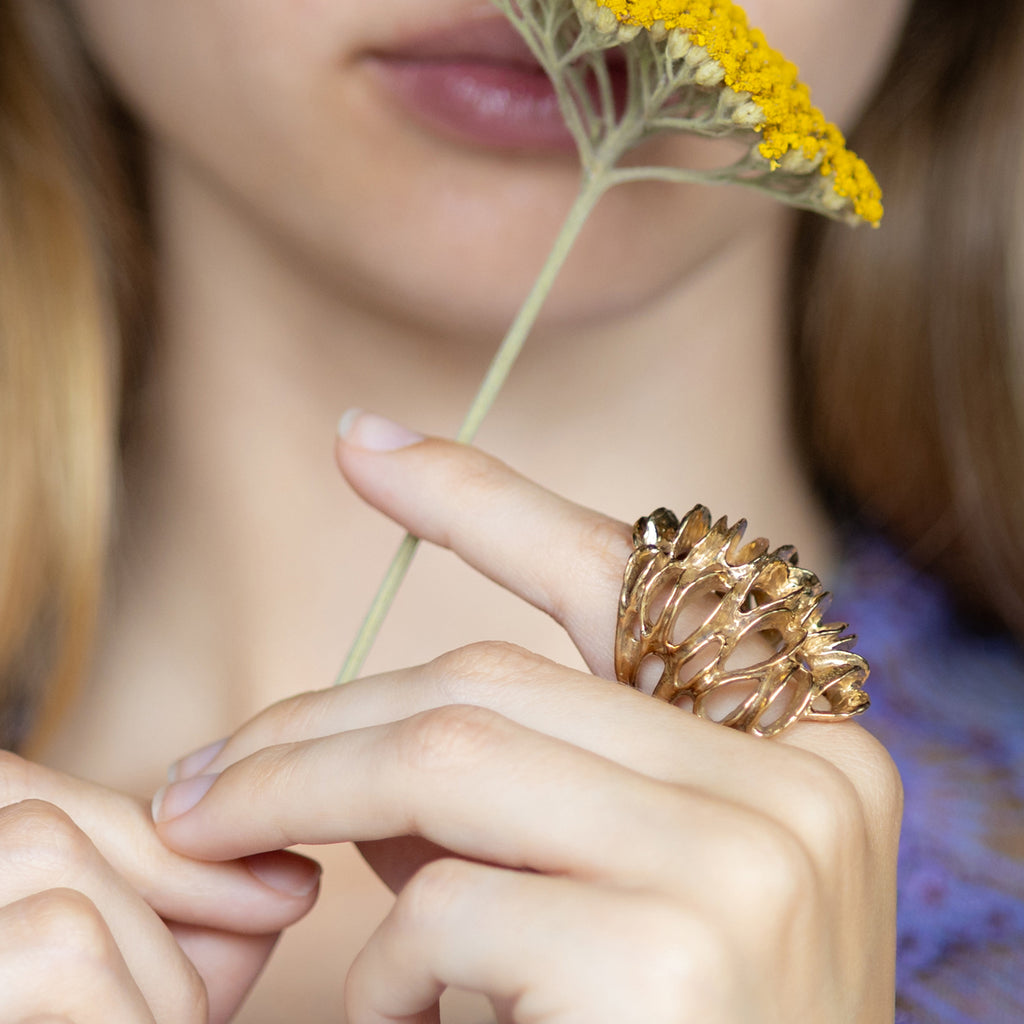 Banksia Root Ring - Yellow Bronze | Kirsten Muenster Jewelry