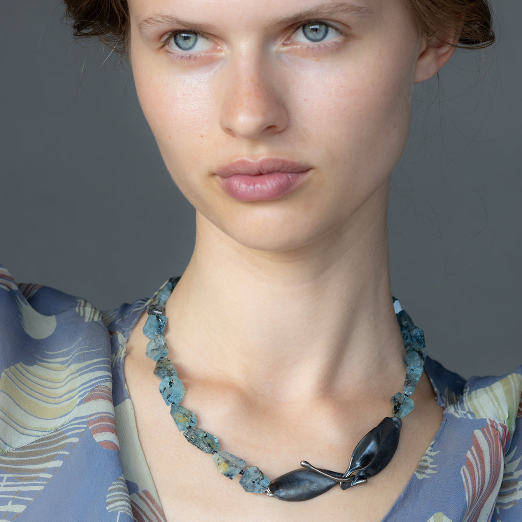 Dendritic Aquamarine Necklace | Kirsten Muenster Jewelry