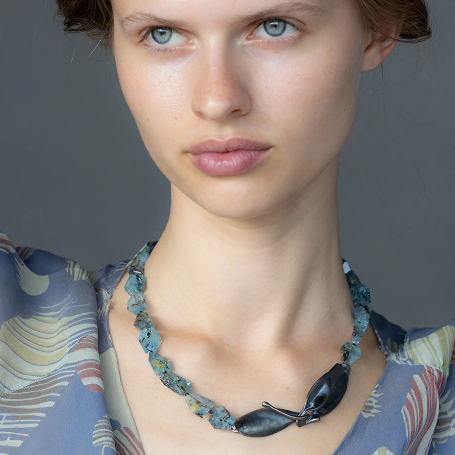 Dendritic Aquamarine Necklace | Kirsten Muenster Jewelry