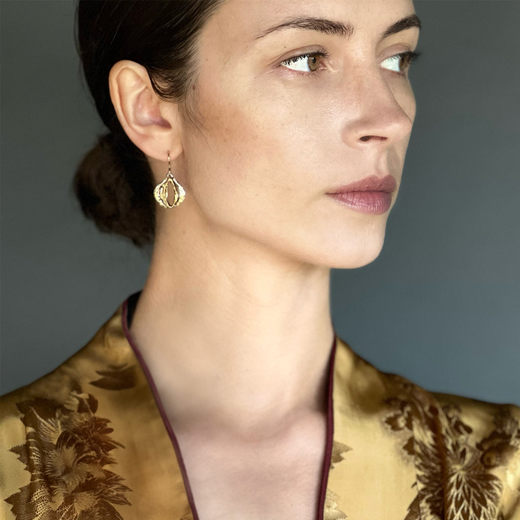 Lantern Earrings - Yellow Bronze | Kirsten Muenster Jewelry