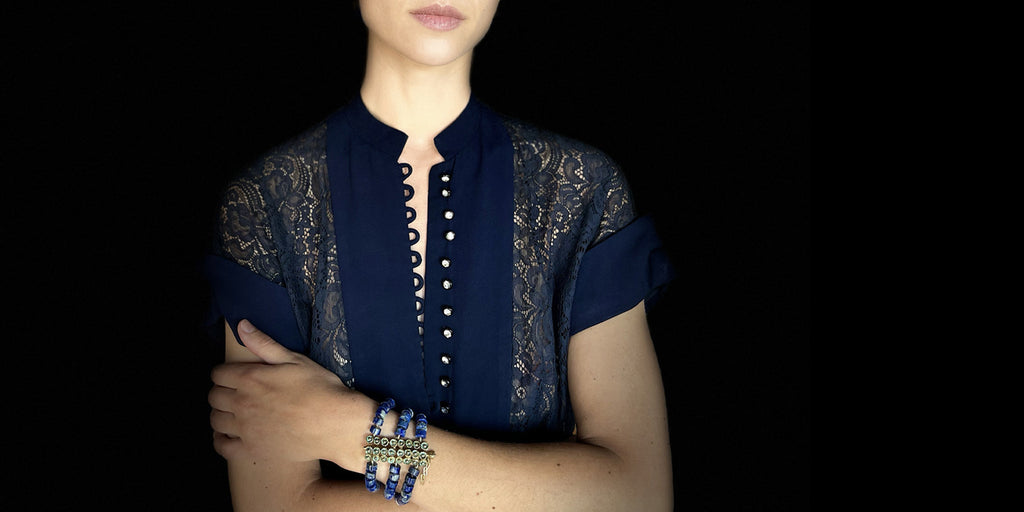  Lapis & Mosaic Hinge Bracelet | Kirsten Muenster Jewelry
