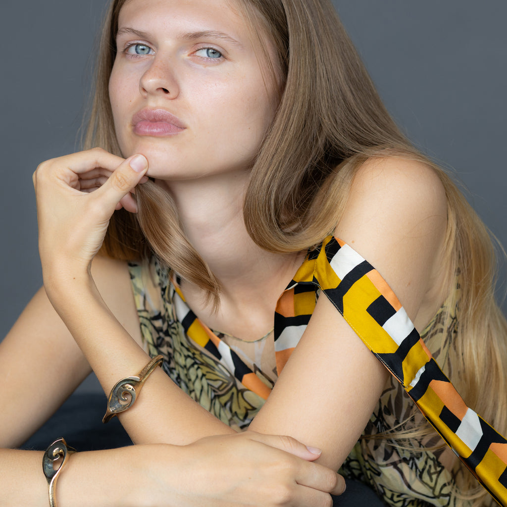 Slide Cuff Bracelet - Yellow Bronze | Kirsten Muenster Jewelry