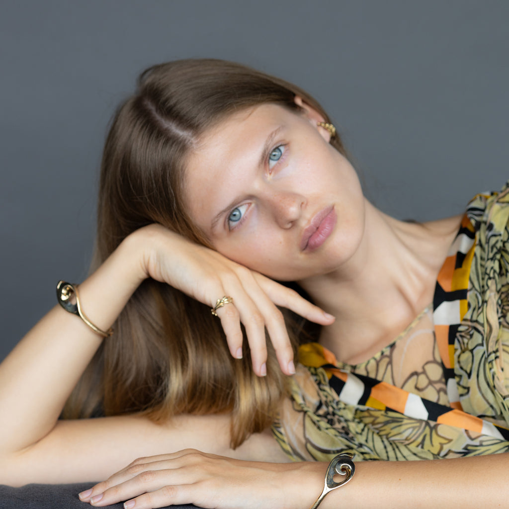 Slide Cuff Bracelet - Yellow Bronze | Kirsten Muenster Jewelry