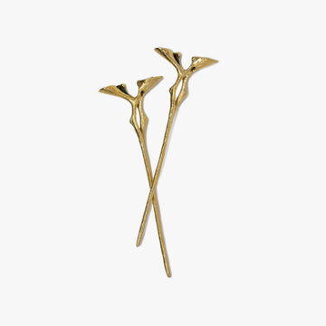 Slide Hair Stick - Yellow Bronze | Kirsten Muenster Jewelry