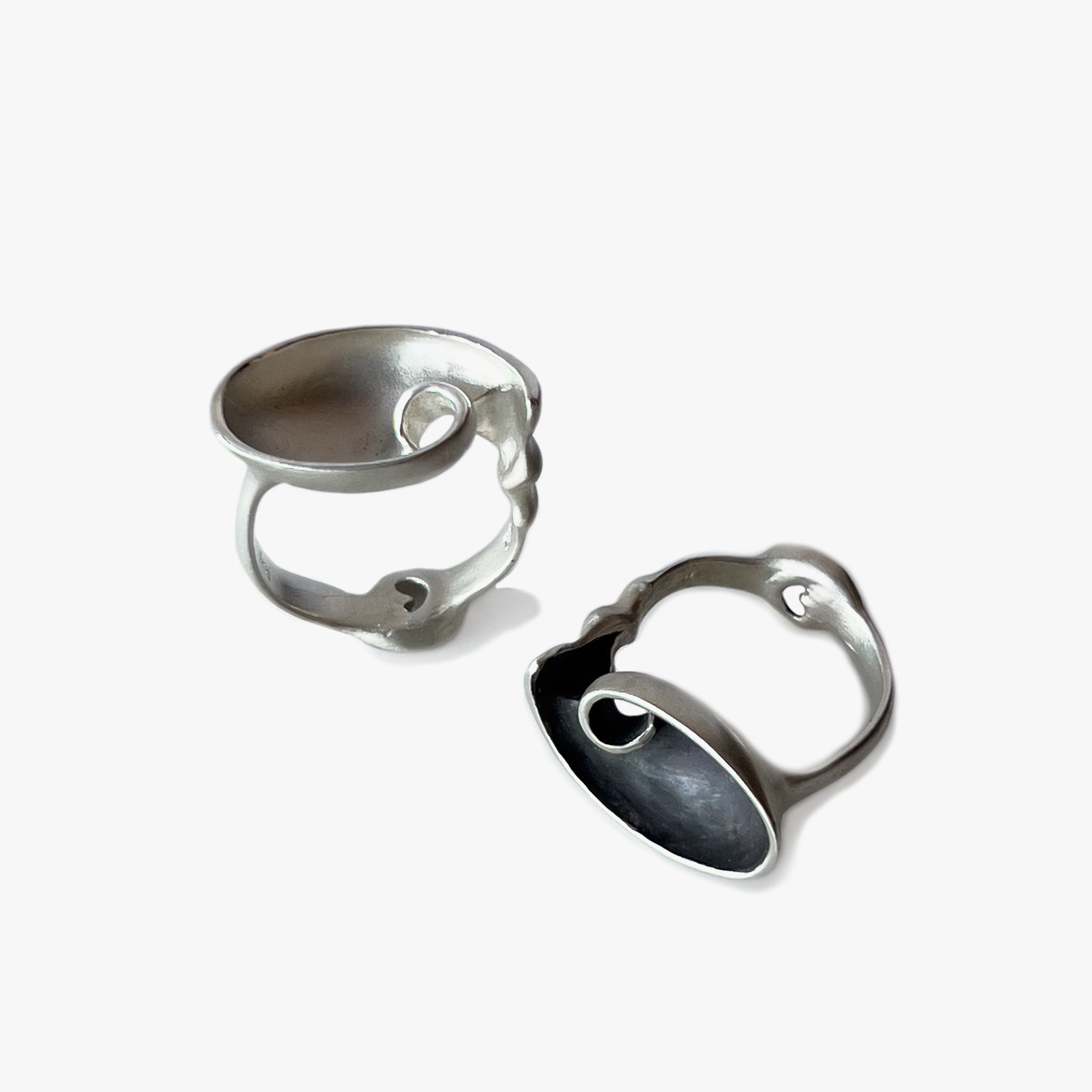 Slide Ring in Silver | Sculptural Spiraling Statement Ring | KMJ™