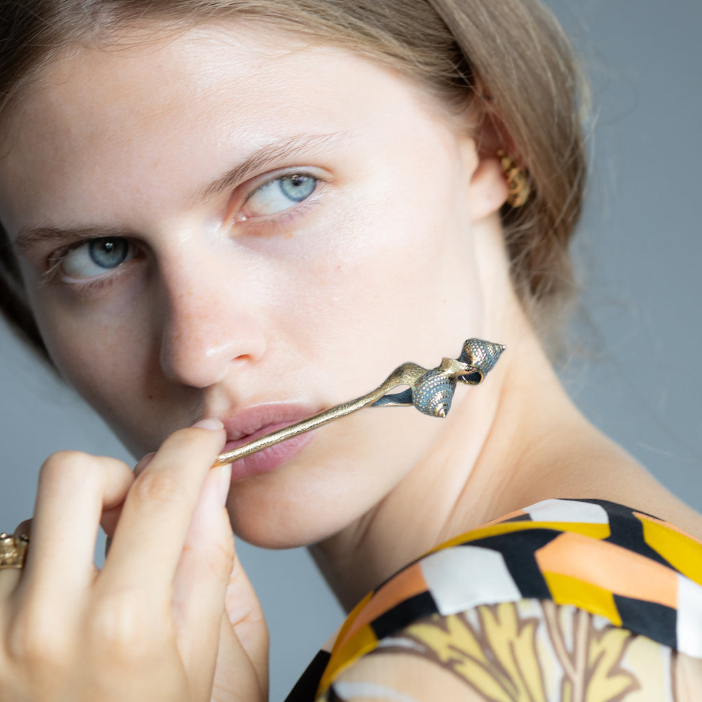 Spire Hair Stick - Yellow Bronze | Kirsten Muenster Jewelry