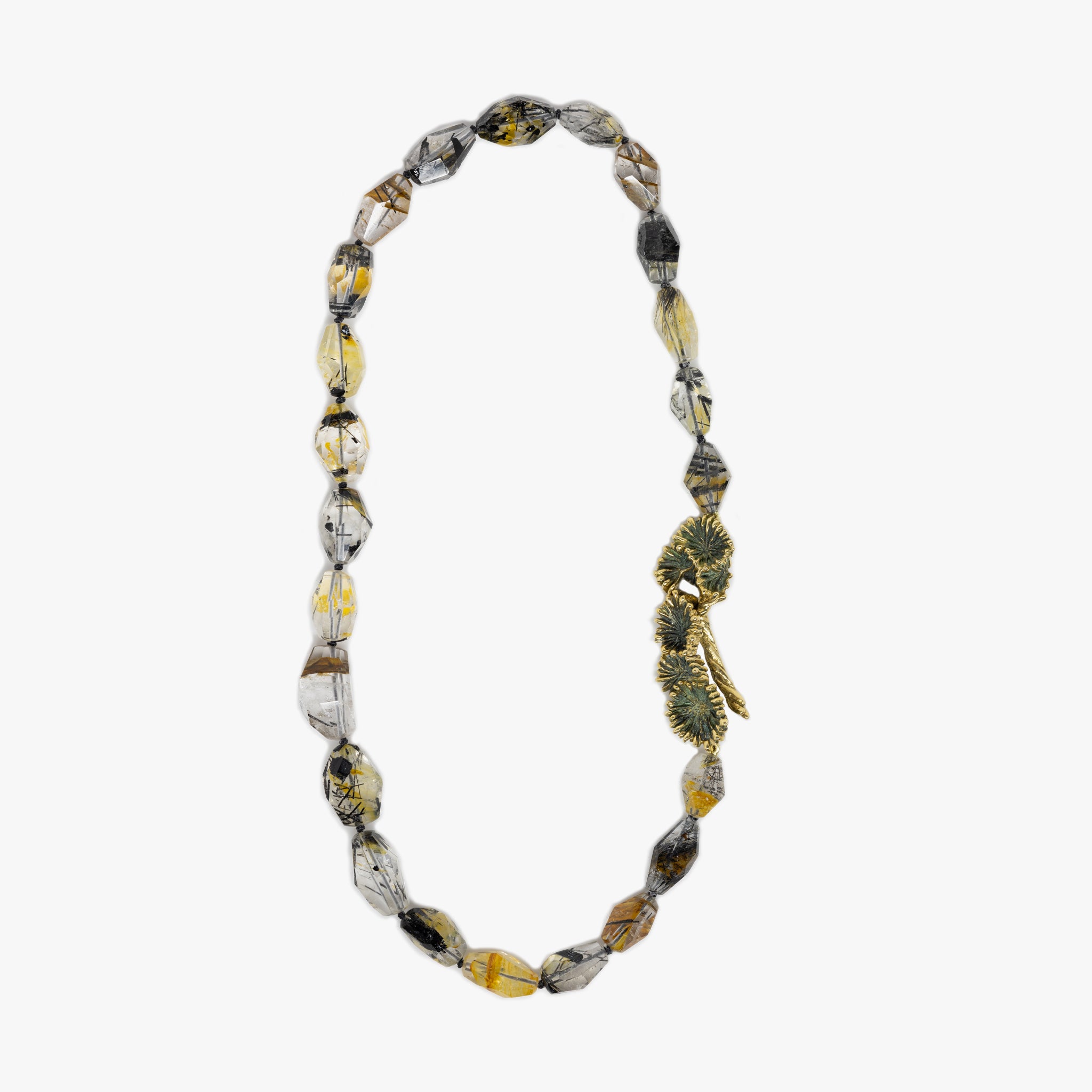 Tourmalinated Quartz Necklace with Corallite Clasp – Kirsten