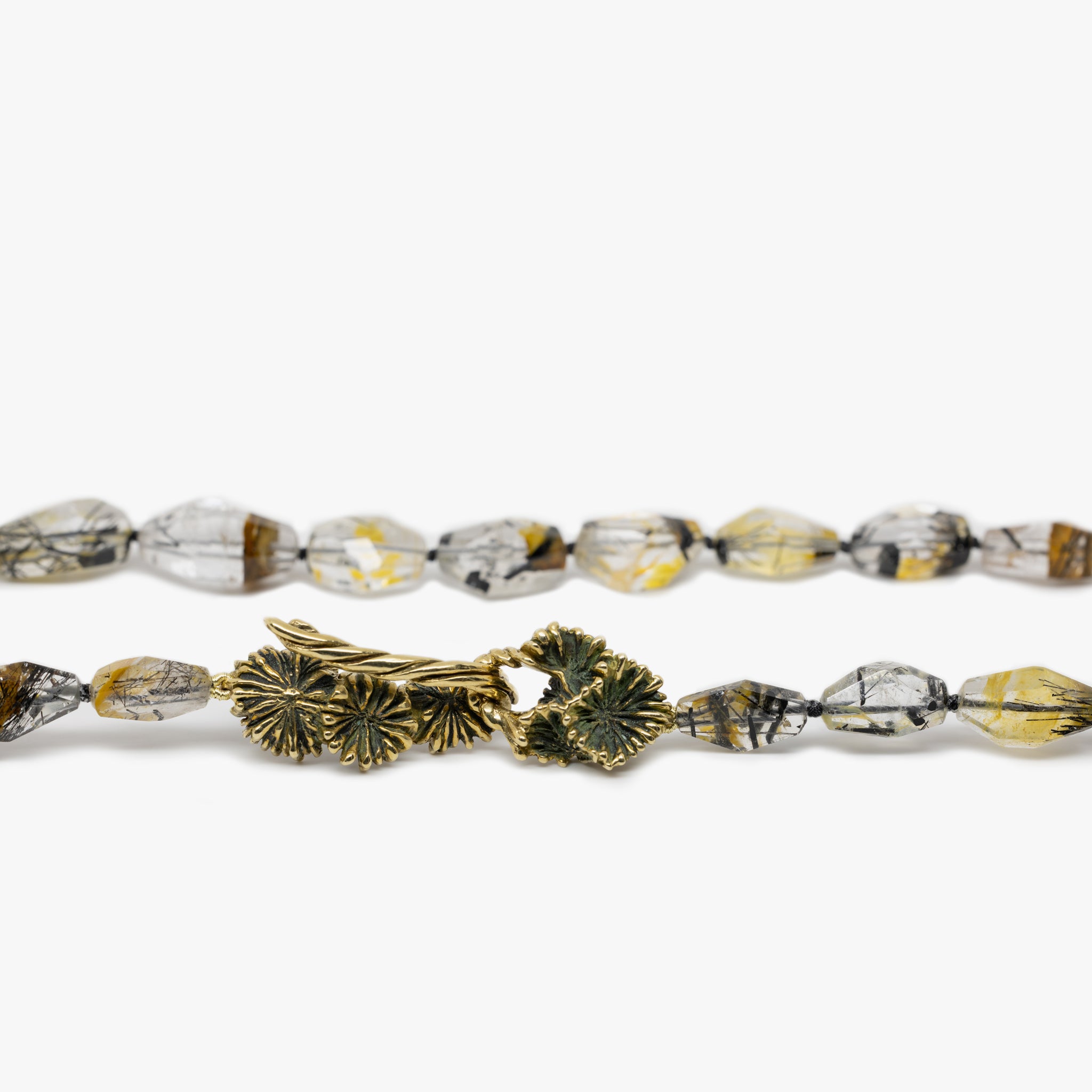 Tourmalinated Quartz Necklace with Corallite Clasp – Kirsten