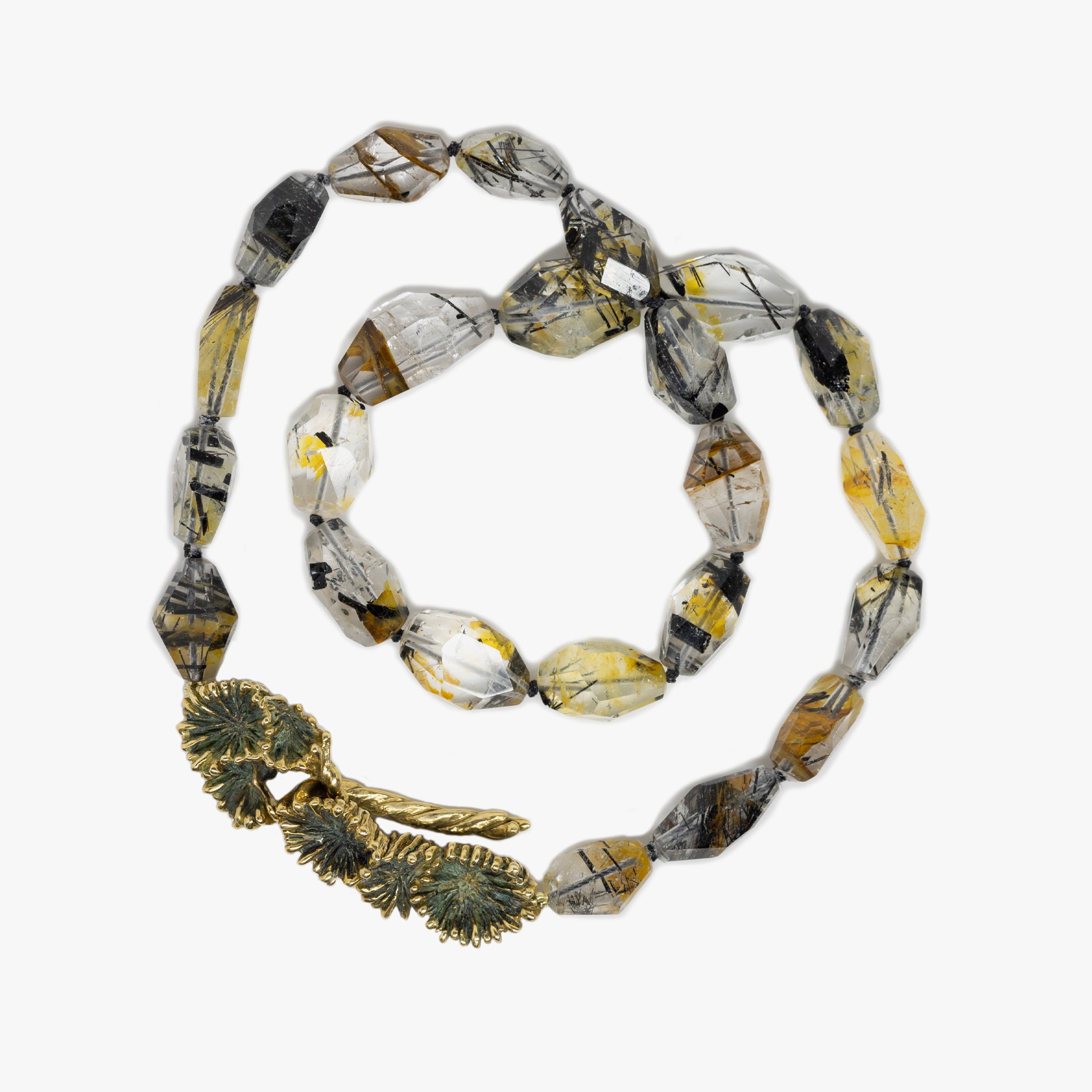Tourmalinated Quartz Necklace with Corallite Clasp – Kirsten