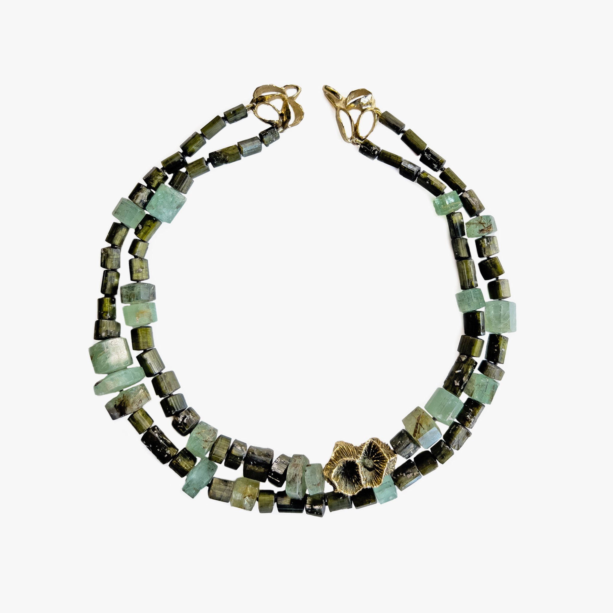 Dark Green Tourmaline Beryl Emerald Necklace – Kirsten Muenster