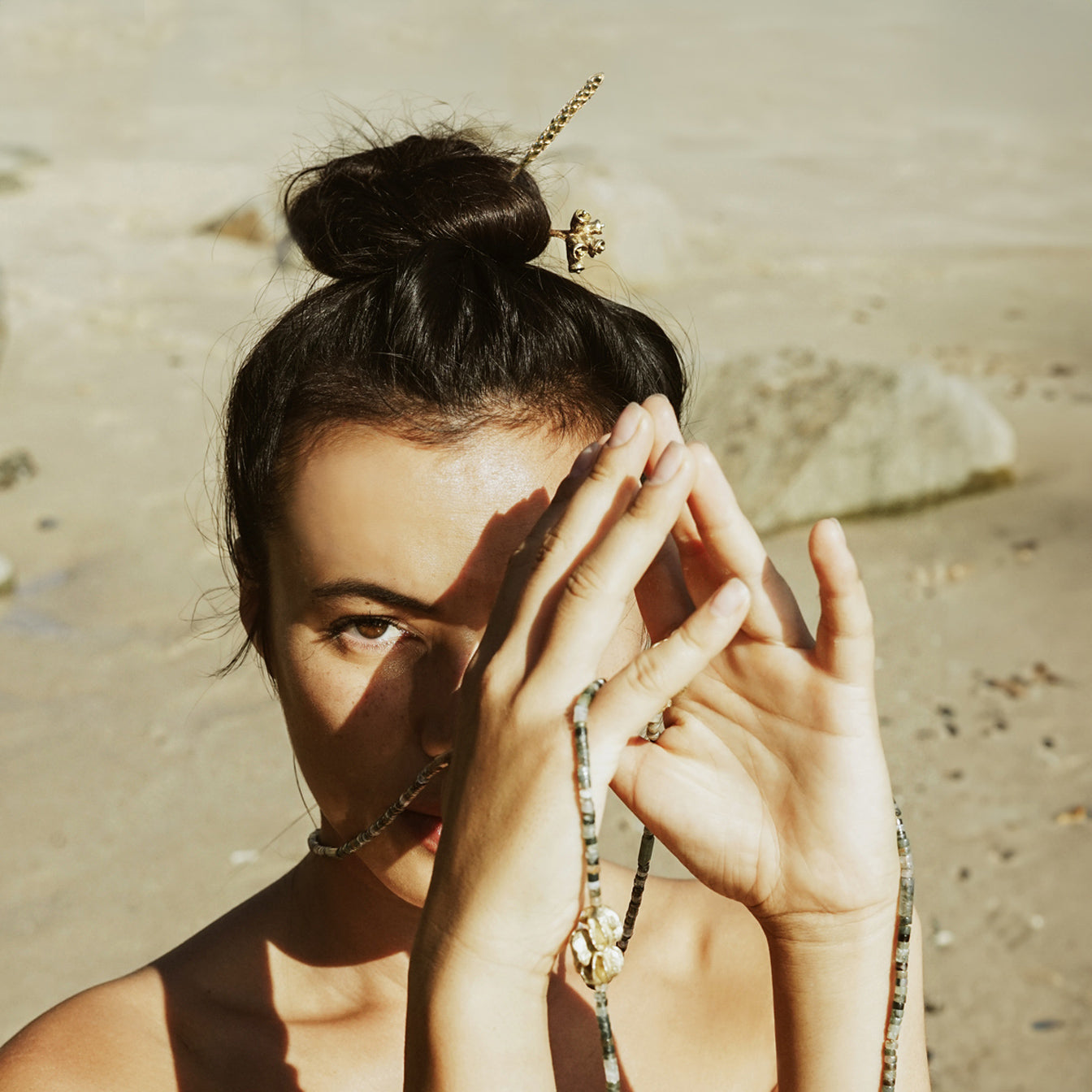 Araucaria Hair Stick - Yellow Bronze | Kirsten Muenster Jewelry