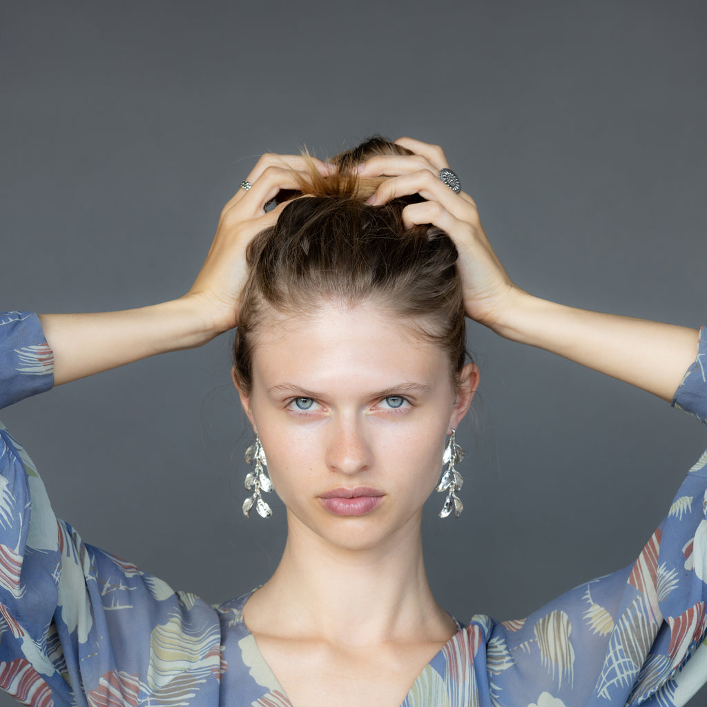 Dyad Three Tier Earrings - Silver | Kirsten Muenster Jewelry