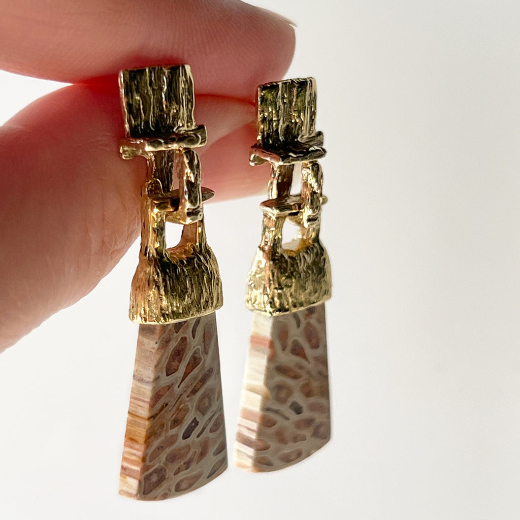 Fossil Fern Brutalist Earrings | Kirsten Muenster Jewelry