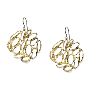 Banksia Medallion Earrings - Yellow Bronze | Kirsten Muenster Jewelry