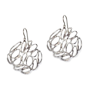 Banksia Medallion Earrings - Silver | Kirsten Muenster Jewelry