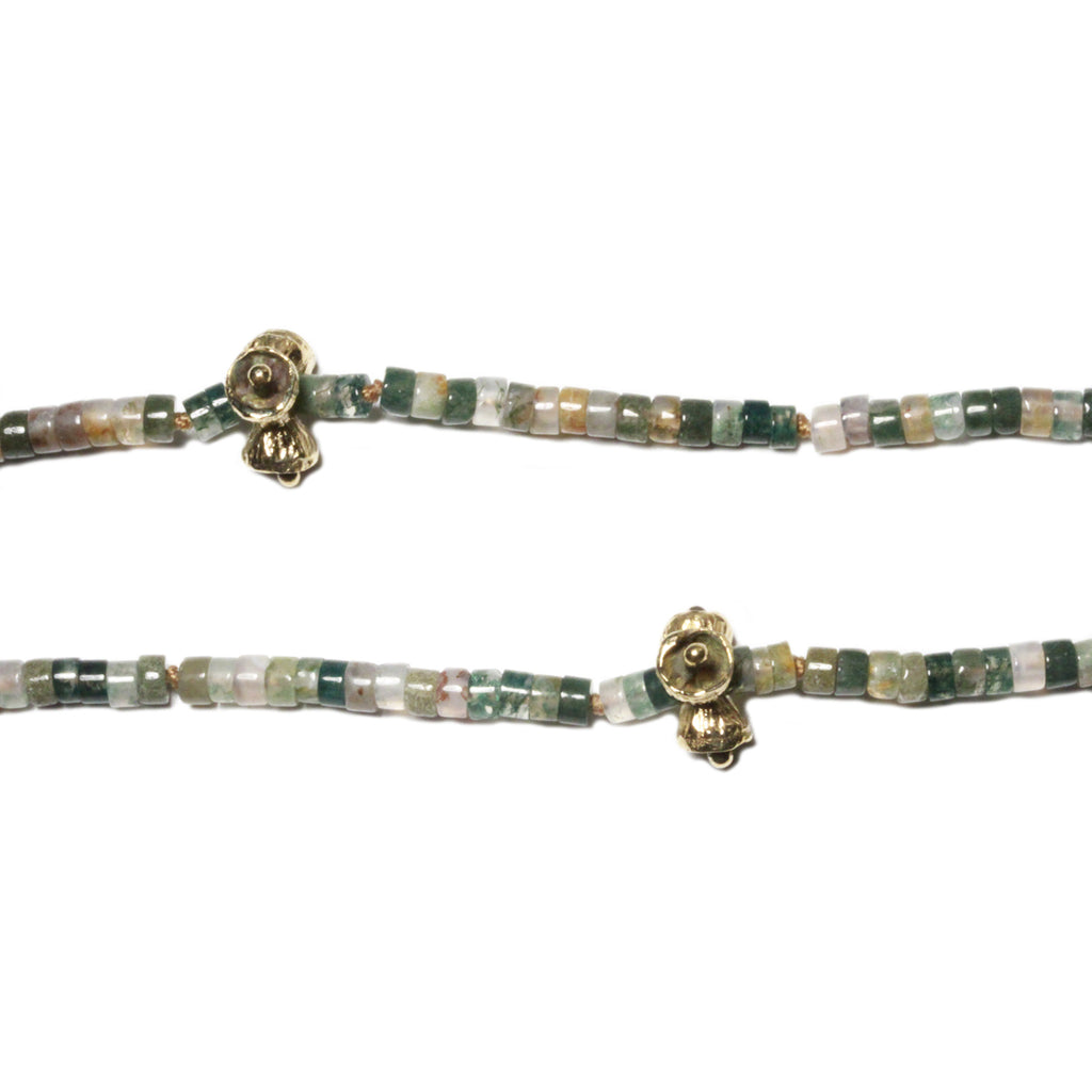 Moss Agate & Bell Pod Necklace | Kirsten Muenster Jewelry