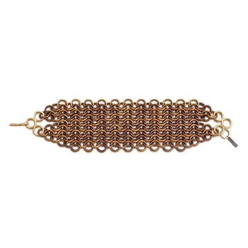 Chainmaille Mesh Bracelet Oxidized Brass  