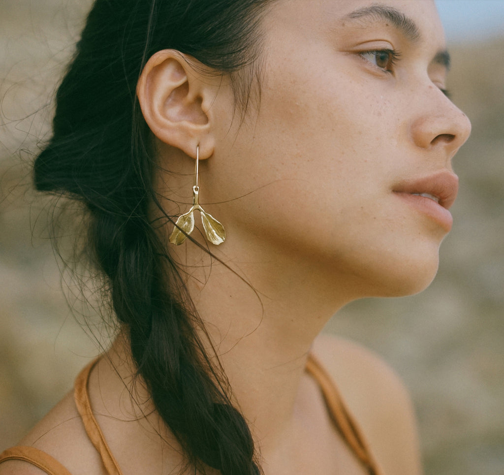Dyad Earrings - Yellow Bronze | Kirsten Muenster Jewelry