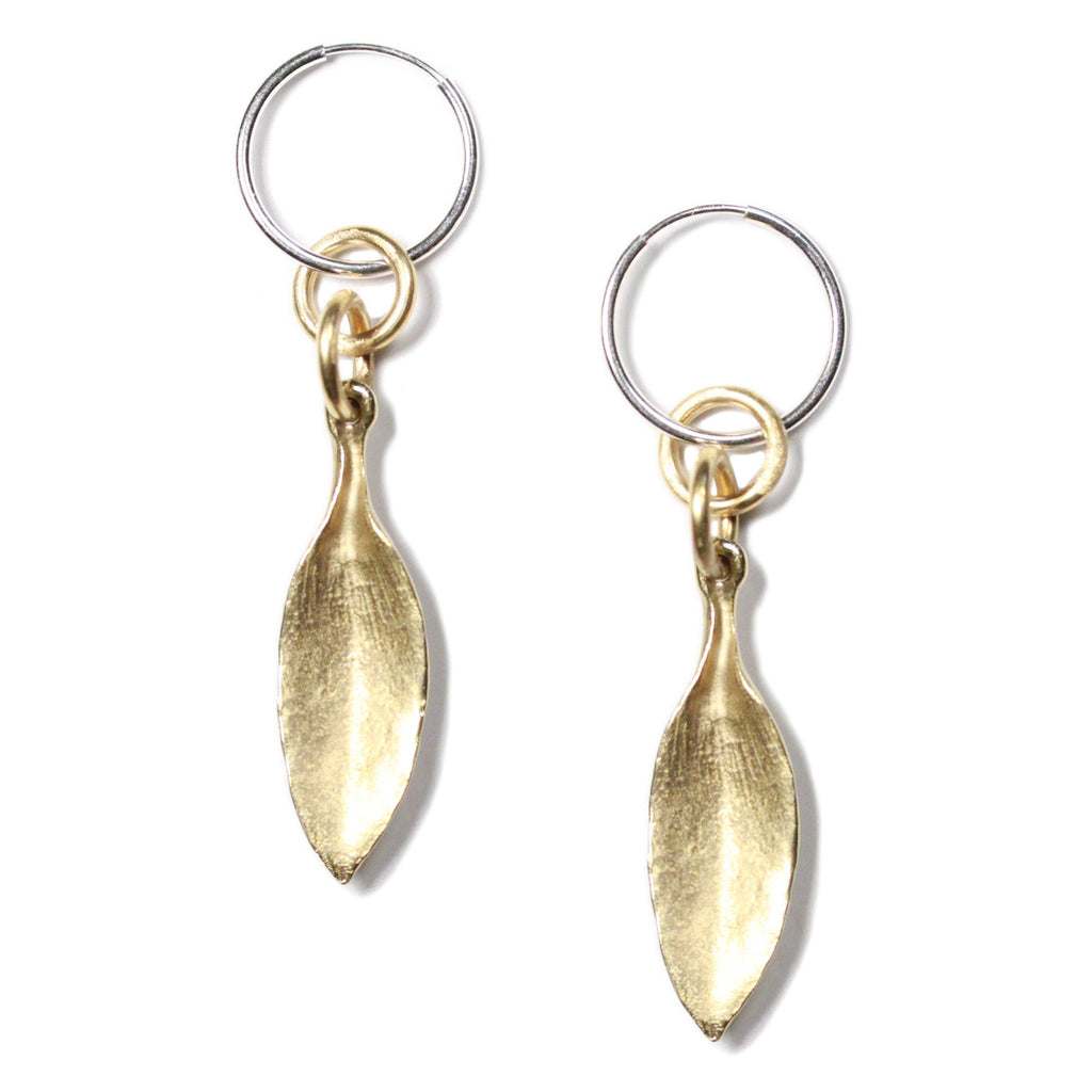 Long Leaf Earrings - Brass | Kirsten Muenster Jewelry
