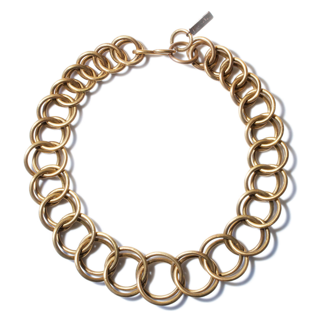 XLarge Half Persian Chain Necklace Oxidized Brass  