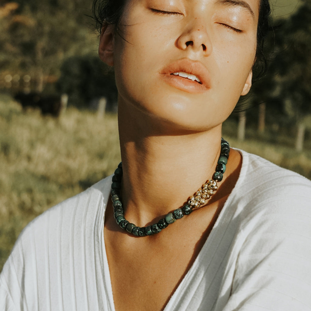 Turquoise & Callistemon Pod Necklace | Kirsten Muenster Jewelry