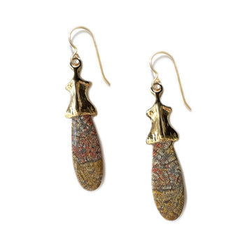 Fossil Plume Coral Earrings | Kirsten Muenster Jewelry