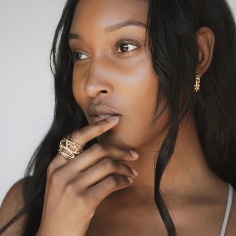 Willow Hoop Earrings - Yellow Bronze | Kirsten Muenster Jewelry