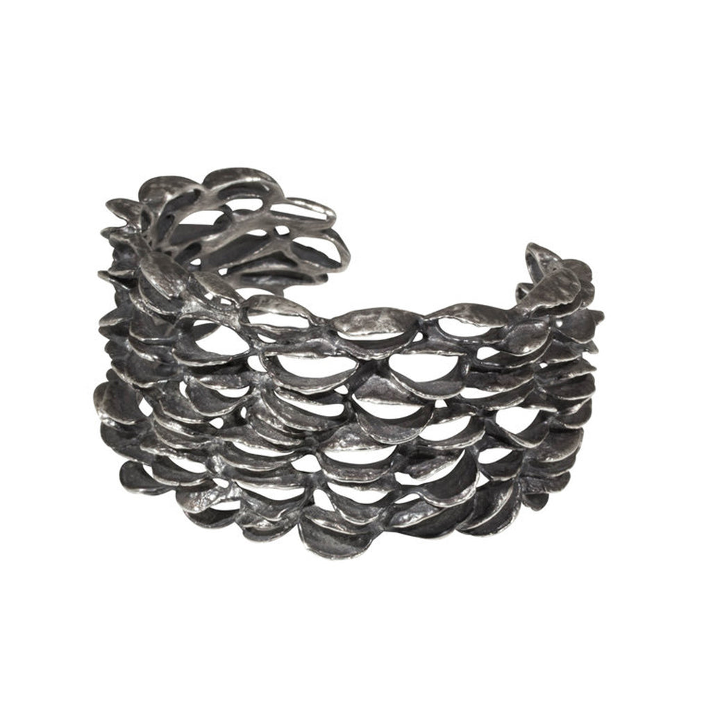 Xlarge Banksia Cuff Bracelet - Silver | Kirsten Muenster Jewelry